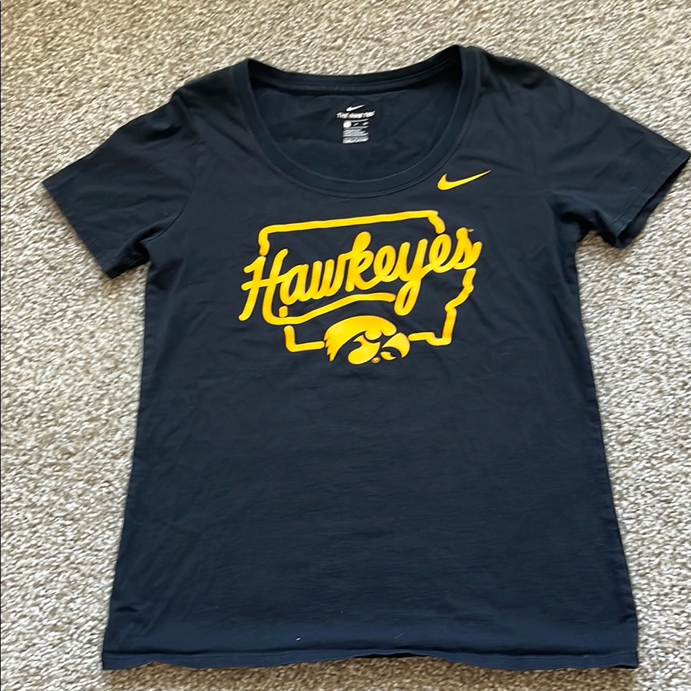 Nike Black and Yellow Iowa Hawkeyes T-Shirt
